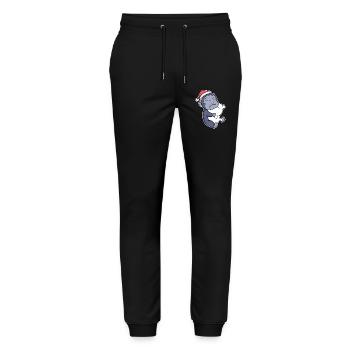 Gorilla Christmas Sleep Sleep Sleep - Stanley/Stella Mover Unisex Organic Jogging Trousers - black - Front - Marisol (170cm) & Nik (191cm)