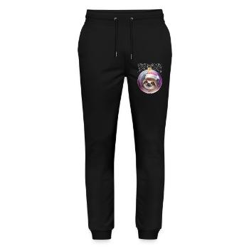 Funny Sloth Christmas Snow - Stanley/Stella Mover Unisex Organic Jogging Trousers - black - Front - Marisol (170cm) & Nik (191cm)