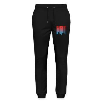 Pente de la ligne d’horizon d’Oklahoma City - Pantalon de jogging bio MOVER Stanley/Stella unisexe - noir - Devant - Marisol (170cm) & Nik (191cm)