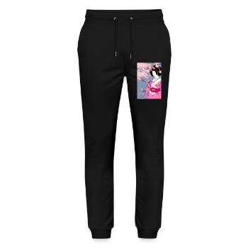 Geisha 3 - Stanley/Stella Unisex Bio Jogginghose Mover  - Schwarz - Vorne - Marisol (170cm) & Nik (191cm)