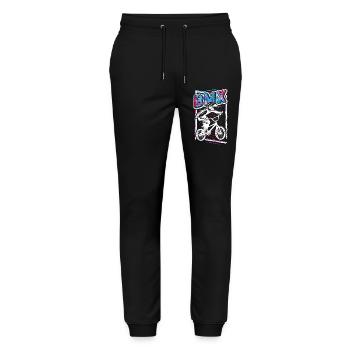 Retro Bmx Bicycle Rider - Vintage Bmx Wheel Grunge - Pantalon de jogging bio MOVER Stanley/Stella unisexe - noir - Devant - Marisol (170cm) & Nik (191cm)