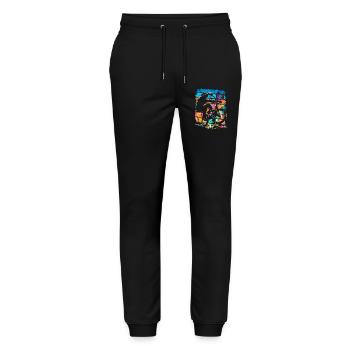 Vintage Bmx Bike - Retro Bmx Bike Colorful - Stanley/Stella Mover Unisex Organic Jogging Trousers - black - Front - Marisol (170cm) & Nik (191cm)