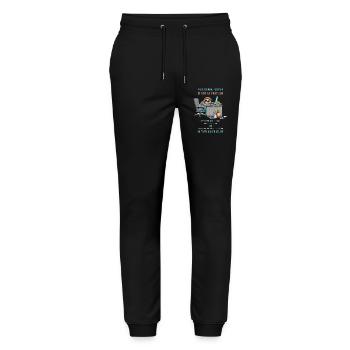 Funny Sloth Saying Professional Napping - Stanley/Stella Mover Unisex Organic Jogging Trousers - black - Front - Marisol (170cm) & Nik (191cm)