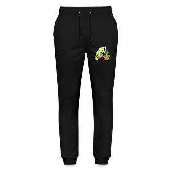 Seepferdchen Karotte - Stanley/Stella Unisex Bio Jogginghose Mover  - Schwarz - Vorne - Marisol (170cm) & Nik (191cm)