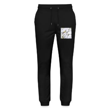 Marble White Gold Texture - Stanley/Stella Mover Unisex Organic Jogging Trousers - black - Front - Marisol (170cm) & Nik (191cm)