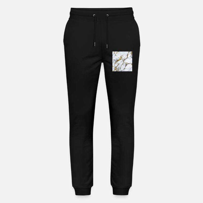 Marmor Weiß Gold Textur - Stanley/Stella Unisex Bio Jogginghose Mover  - Schwarz