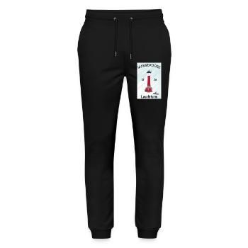 Wangerooge, Alter Leuchtturm, Nordsee, Poster - Stanley/Stella Unisex Bio Jogginghose Mover  - Schwarz - Vorne - Marisol (170cm) & Nik (191cm)