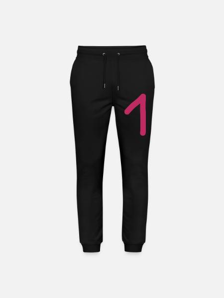 1 Nummer eins Zahl rosa rot Geburtstag - Stanley/Stella Unisex Bio Jogginghose Mover  - Schwarz