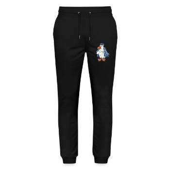 Muskelöse Seemöwe mit Anker Tattoo Möwe Geschenk - Stanley/Stella Unisex Bio Jogginghose Mover  - Schwarz - Vorne - Marisol (170cm) & Nik (191cm)