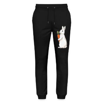 Rabbit Carrot - Stanley/Stella Mover Unisex Organic Jogging Trousers - black - Front - Marisol (170cm) & Nik (191cm)