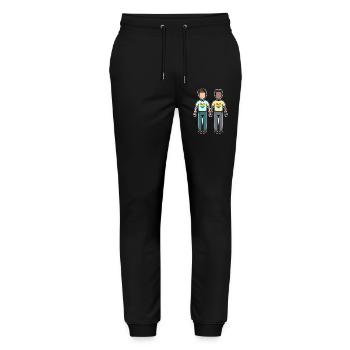 Lgbt Gleichgeschlechtliche Ehe Herz Sexualität - Stanley/Stella Unisex Bio Jogginghose Mover  - Schwarz - Vorne - Marisol (170cm) & Nik (191cm)