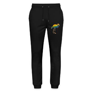 Flamant rose arc-en-ciel - Pantalon de jogging bio MOVER Stanley/Stella unisexe - noir - Devant - Marisol (170cm) & Nik (191cm)
