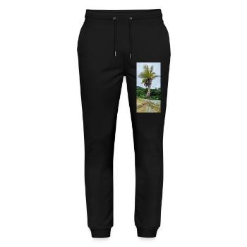 Palm Trees Turned Towards the Sky Nature - Stanley/Stella Mover Unisex Organic Jogging Trousers - black - Front - Marisol (170cm) & Nik (191cm)
