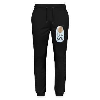 ei love you - Stanley/Stella Unisex Bio Jogginghose Mover  - Schwarz - Vorne - Marisol (170cm) & Nik (191cm)