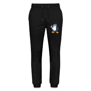 Pinguin Eiskaffee - Stanley/Stella Unisex Bio Jogginghose Mover  - Schwarz - Vorne - Marisol (170cm) & Nik (191cm)