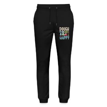 Dough What Bakes You Happy Bäckerei - Stanley/Stella Unisex Bio Jogginghose Mover  - Schwarz - Vorne - Marisol (170cm) & Nik (191cm)