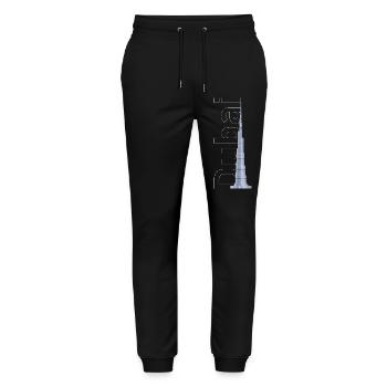 Dubai Skyline – Burj Khalifa - Stanley/Stella Mover Unisex Organic Jogging Trousers - black - Front - Marisol (170cm) & Nik (191cm)