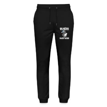 Müde Spruch lustig Schlafen Ausschlafen Faul - Stanley/Stella Unisex Bio Jogginghose Mover  - Schwarz - Vorne - Marisol (170cm) & Nik (191cm)