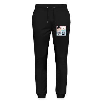 Habe Dich so lieb - Kapitän Bären - Stanley/Stella Unisex Bio Jogginghose Mover  - Schwarz - Vorne - Marisol (170cm) & Nik (191cm)