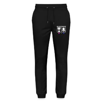 Schwangerschaft Schwanger Familie Eltern Statement - Stanley/Stella Unisex Bio Jogginghose Mover  - Schwarz - Vorne - Marisol (170cm) & Nik (191cm)