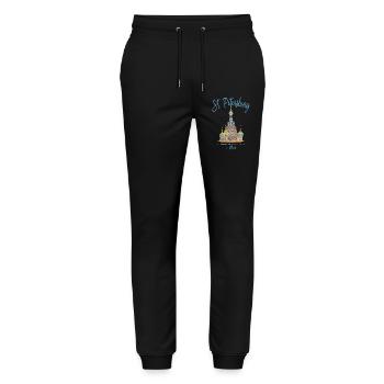 Saint-Pétersbourg, Russie, Église du Sauveur sur le sang versé - Pantalon de jogging bio MOVER Stanley/Stella unisexe - noir - Devant - Marisol (170cm) & Nik (191cm)