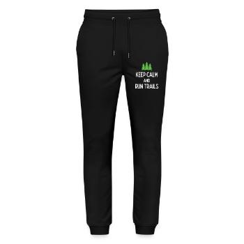 Ruhe bewahren und Trails laufen - Stanley/Stella Unisex Bio Jogginghose Mover  - Schwarz - Vorne - Marisol (170cm) & Nik (191cm)