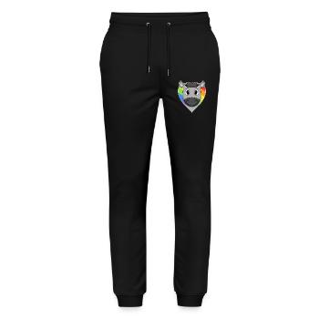 Gay LGBT Animal Donkey Rainbow Heart - Pantalon de jogging bio MOVER Stanley/Stella unisexe - noir - Devant - Marisol (170cm) & Nik (191cm)