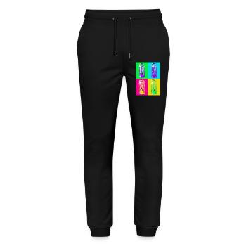 Multicolored Pop Art Phone Booth - Stanley/Stella Mover Unisex Organic Jogging Trousers - black - Front - Marisol (170cm) & Nik (191cm)