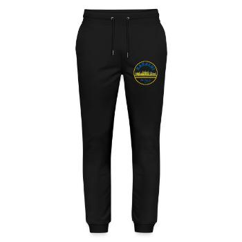 Karachi Skyline Emblem Pakistan - Stanley/Stella Mover Unisex Organic Jogging Trousers - black - Front - Marisol (170cm) & Nik (191cm)