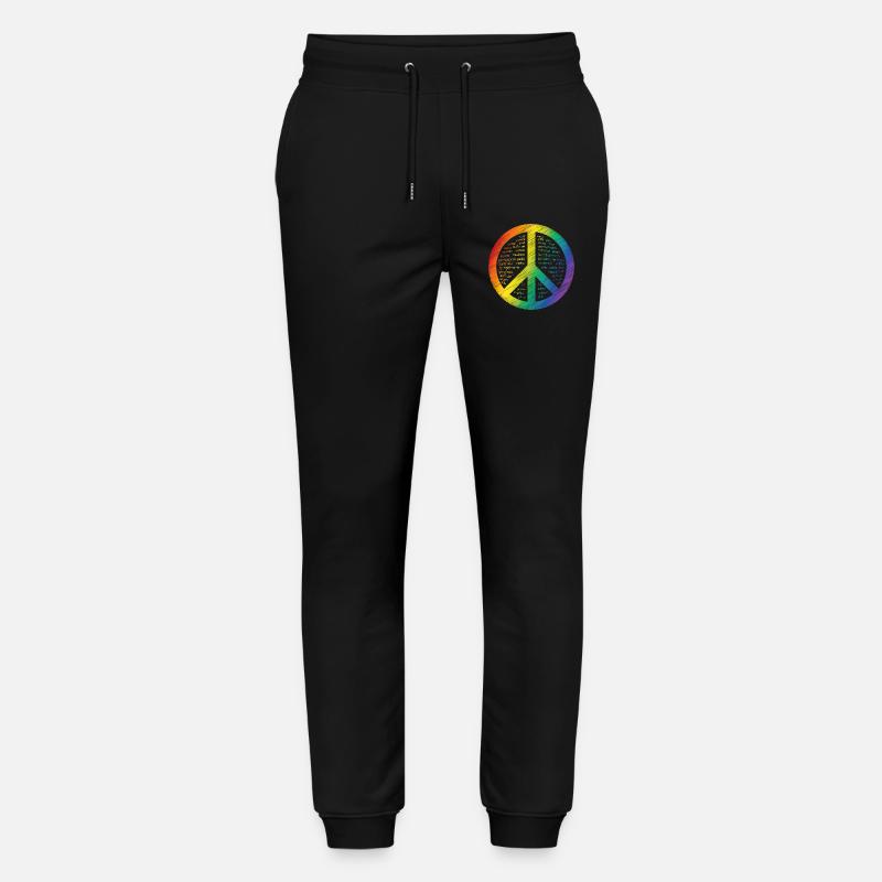 Leuchtendes Friedenszeichen - Stanley/Stella Unisex Bio Jogginghose Mover  - Schwarz