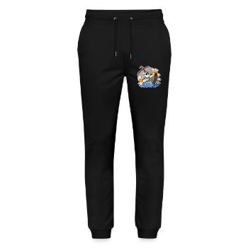 Rabbit Captain Boat - Stanley/Stella Mover Unisex Organic Jogging Trousers - black - Front - Marisol (170cm) & Nik (191cm)