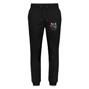 Colorful Cute Cat with Sunglasses Animal Design - Stanley/Stella Unisex Bio Jogginghose Mover  - Schwarz - Vorne - Marisol (170cm) & Nik (191cm)