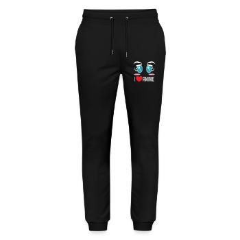 Popkultur Comic zeichentrick Anime Statement Herz - Stanley/Stella Unisex Bio Jogginghose Mover  - Schwarz - Vorne - Marisol (170cm) & Nik (191cm)