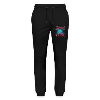 Bunter Schrift-Splash TA DA - Stanley/Stella Unisex Bio Jogginghose Mover  - Schwarz - Vorne - Marisol (170cm) & Nik (191cm)