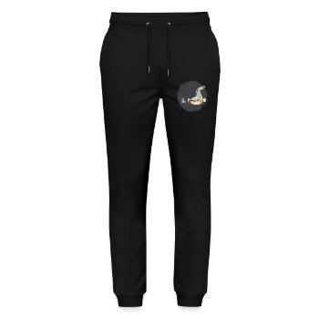 Funny Catfish Fishing Design with Worm Hook - Stanley/Stella Mover Unisex Organic Jogging Trousers - black - Front - Marisol (170cm) & Nik (191cm)