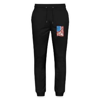 July 4 Baseball - Stanley/Stella Mover Unisex Organic Jogging Trousers - black - Front - Marisol (170cm) & Nik (191cm)