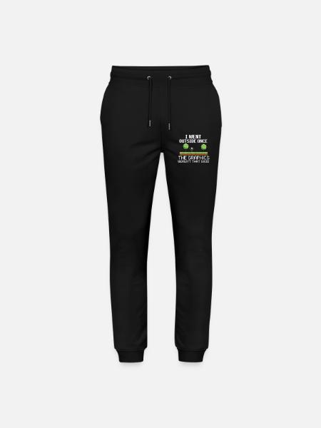 I Went Outside Once Pixel Meme - Stanley/Stella Mover Unisex Organic Jogging Trousers - black