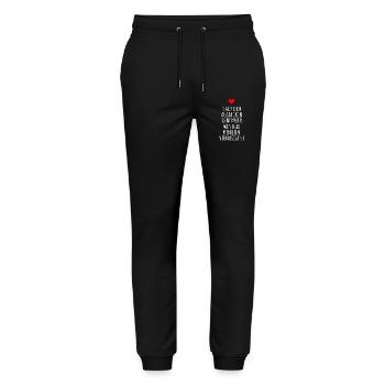Nach Dem Auspacken Innerhalb Minuten Vernaschen - Stanley/Stella Unisex Bio Jogginghose Mover  - Schwarz - Vorne - Marisol (170cm) & Nik (191cm)