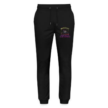 Neon-Gaming-Motto: Spiel und spiel tot - Stanley/Stella Unisex Bio Jogginghose Mover  - Schwarz - Vorne - Marisol (170cm) & Nik (191cm)