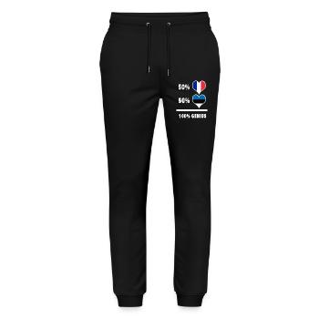 Estonia and France 100% awesome Flag Design - Stanley/Stella Mover Unisex Organic Jogging Trousers - black - Front - Marisol (170cm) & Nik (191cm)