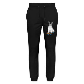 Rabbit Skater Skateboard - Stanley/Stella Mover Unisex Organic Jogging Trousers - black - Front - Marisol (170cm) & Nik (191cm)