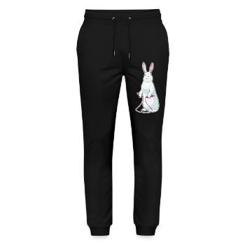 Bunny Jumping Rope Skipping Rope Fitness - Stanley/Stella Mover Unisex Organic Jogging Trousers - black - Front - Marisol (170cm) & Nik (191cm)