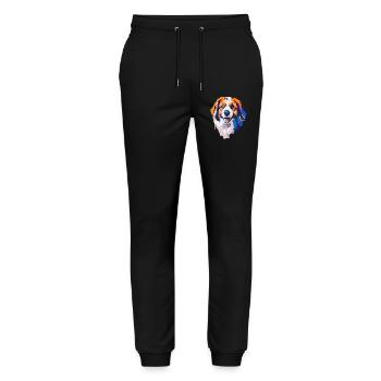 Portrait coloré de chien Pop Art - Pantalon de jogging bio MOVER Stanley/Stella unisexe - noir - Devant - Marisol (170cm) & Nik (191cm)