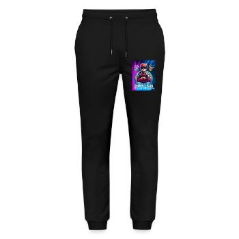 Citation Gaming est notre T-shirt Passion Worldwide Fun - Pantalon de jogging bio MOVER Stanley/Stella unisexe - noir - Devant - Marisol (170cm) & Nik (191cm)