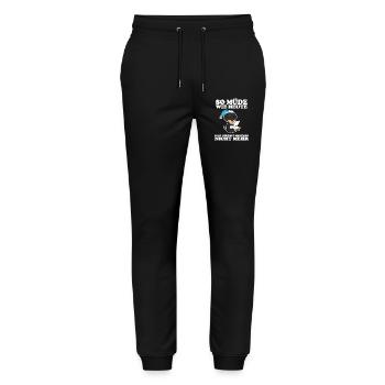 Müde Spruch lustig Schlafen Ausschlafen Faul - Stanley/Stella Unisex Bio Jogginghose Mover  - Schwarz - Vorne - Marisol (170cm) & Nik (191cm)