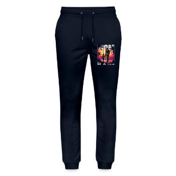 Mutter mit einem Sohn Muttertag Strand Mama Kind - Stanley/Stella Unisex Bio Jogginghose Mover  - Navy - Vorne - Marisol (170cm) & Nik (191cm)