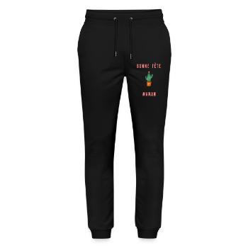 BONNE FÊTE MAMAN. MAMAN. FÊTE DES MÈRES. JE T'AIME - Pantalon de jogging bio MOVER Stanley/Stella unisexe - noir - Devant - Marisol (170cm) & Nik (191cm)
