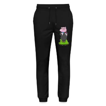 Pig Groom Suit Wedding - Stanley/Stella Mover Unisex Organic Jogging Trousers - black - Front - Marisol (170cm) & Nik (191cm)