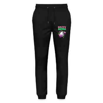 Happy Easter Flowers Easter Egg - Stanley/Stella Mover Unisex Organic Jogging Trousers - black - Front - Marisol (170cm) & Nik (191cm)