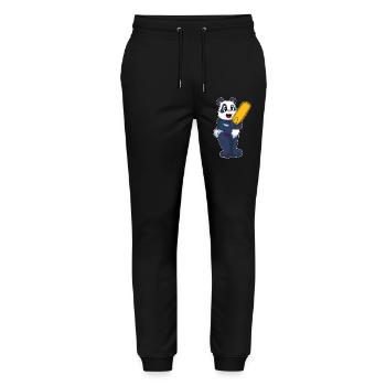 Panda Cricket Cricketschläger - Stanley/Stella Unisex Bio Jogginghose Mover  - Schwarz - Vorne - Marisol (170cm) & Nik (191cm)